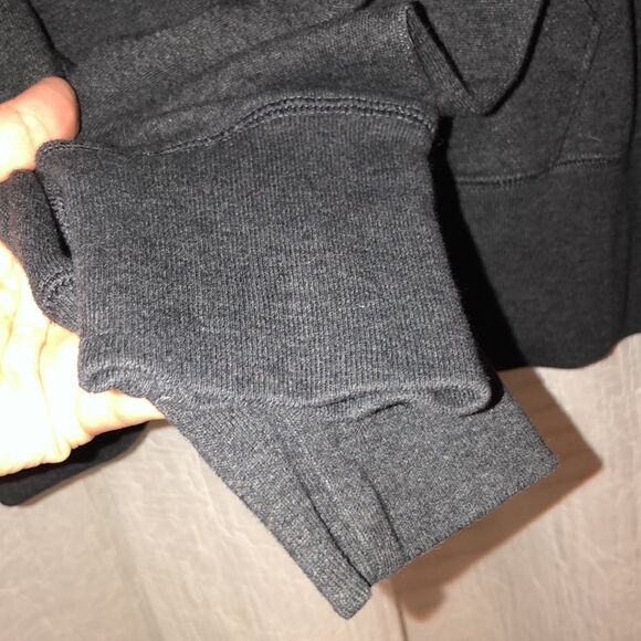 GAP L Slouchy Oversized Charcoal Gray Hoodie with Metallic Jeweled Logo - Picture 7 of 11